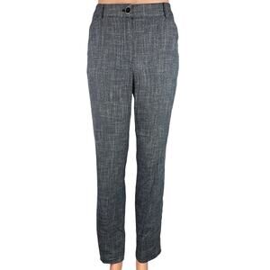 Tommy Hilfiger Women's Gray Tapered Leg Tweed Plaid Chino Trouser Pants Size 10